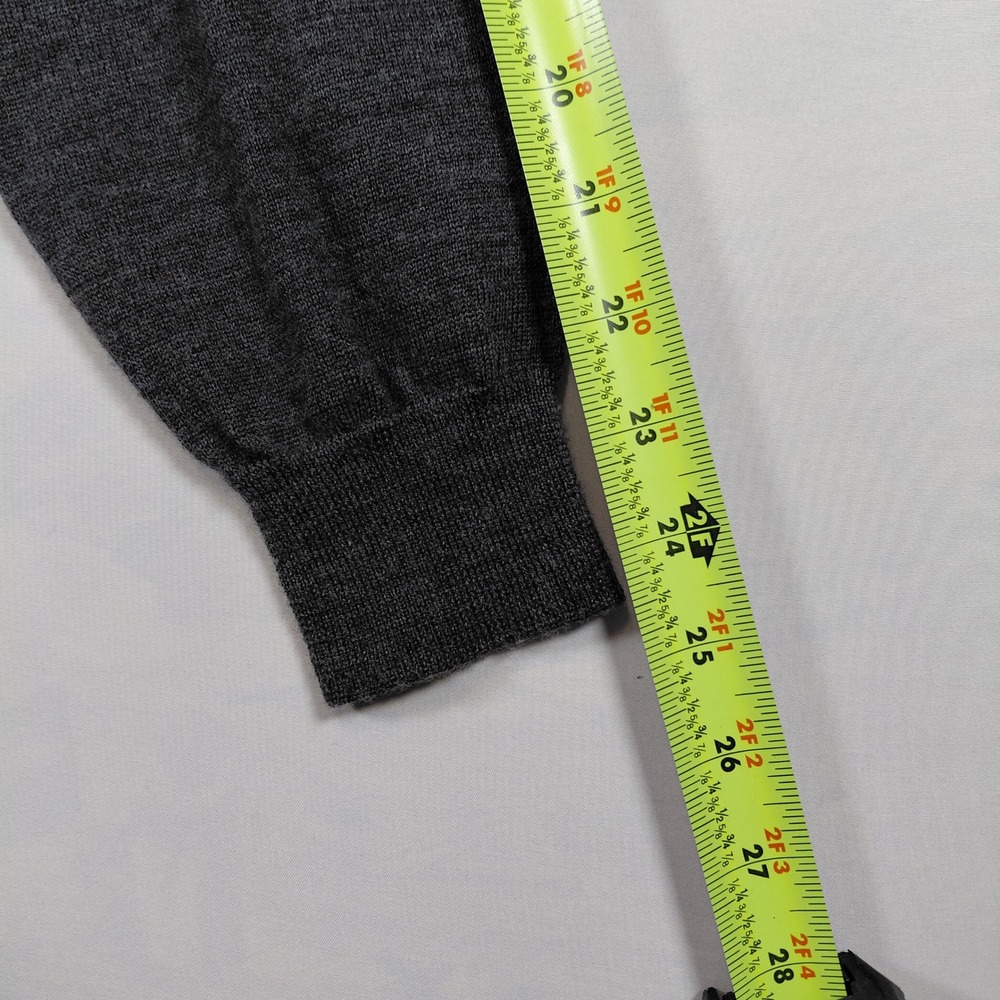 Marco Fiori Mens‎ Large Charcoal Grey Argyle V Neck Merino Wool Sweater - Picture 9 of 9